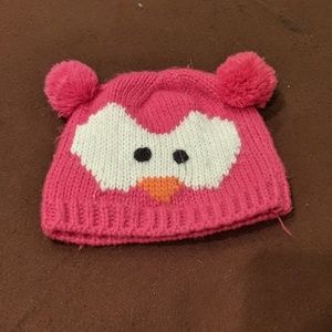 Knit penguin hat w/ poms. 3 items for $10